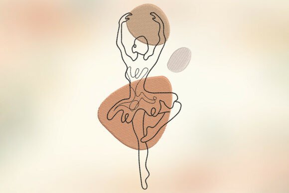 Abstract Line Ballerina Embroidery