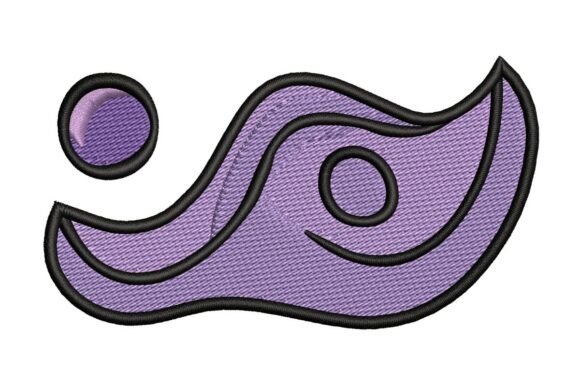 Abstract Wave and Dot Embroidery
