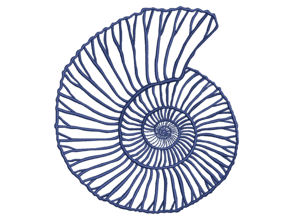 Ammonite Spiral Embroidery Design