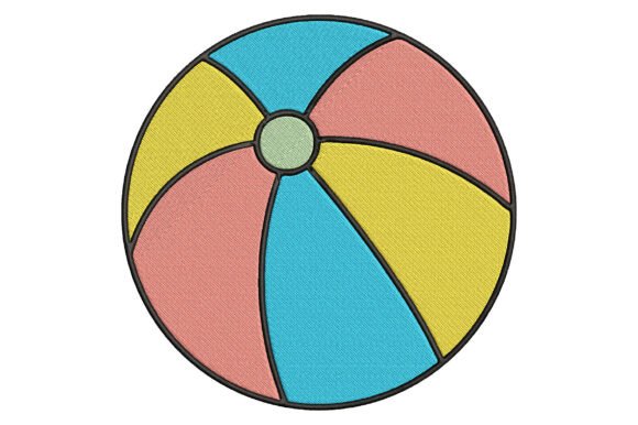 Beach Ball Embroidery Design