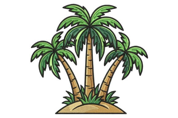Coconut Tree Embroidery Designs