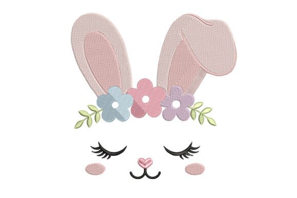 Cute Bunny Face Embroidery Design