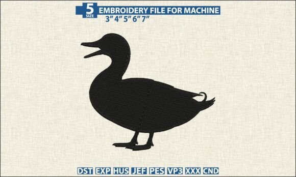 Duck Silhouette EXP PES Embroidery Files