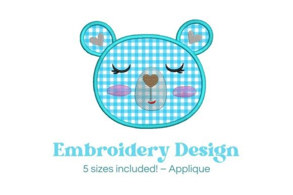 Girl Bear Appliqué Embroidery Design