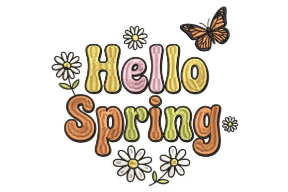 Hello Spring Embroidery Designs