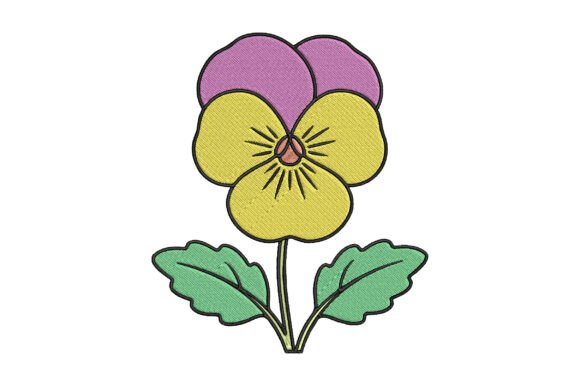 Pansy Flower Embroidery Design