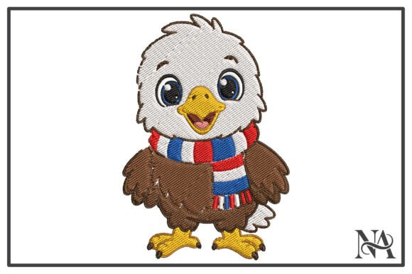 Patriotic Baby Eagle Embroidery Design