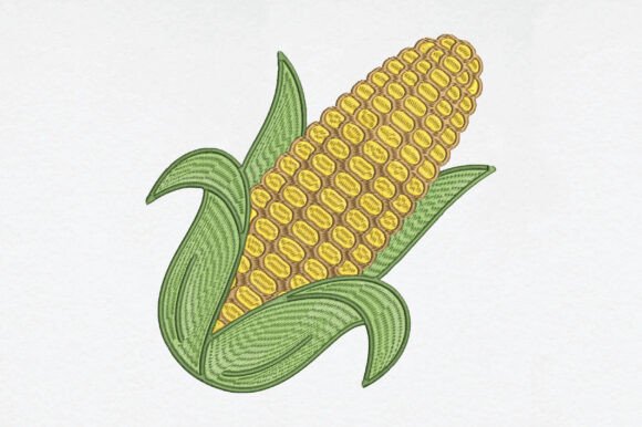Peeled Corn on Cob Embroidery