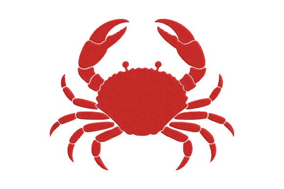 Red Crab Embroidery Design