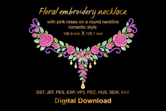 Romantic Floral Embroidery Necklace