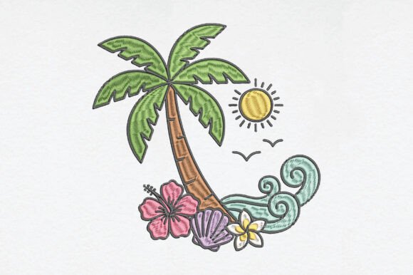 Tropical Island Embroidery